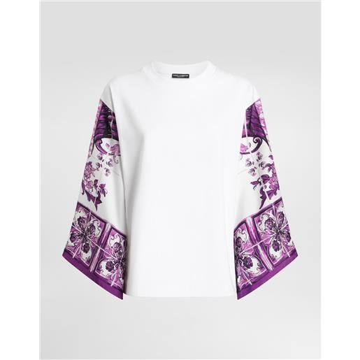Dolce & Gabbana t-shirt con manica foulard in seta