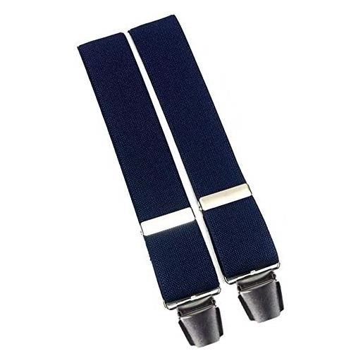 LA DUCALE bretelle uomo con clip articolo 936/gl, blu blue, centimetri 130