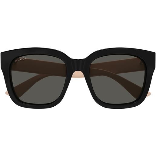 Gucci occhiali da sole gg1338s 006 nero rosa/grigio sfumato donna