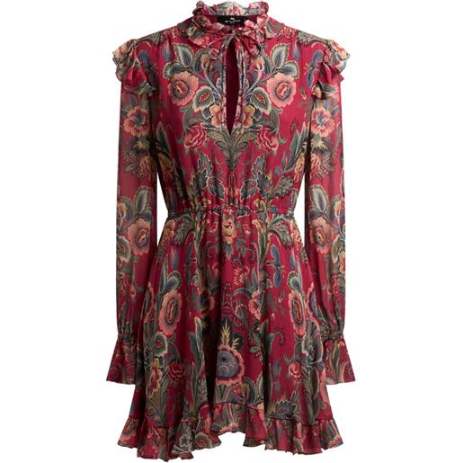ETRO abito corto a fiori - rosso