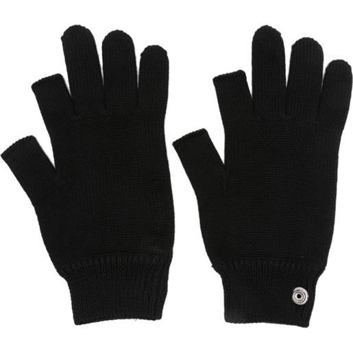 Rick Owens guanti in lana con mezze dita - nero