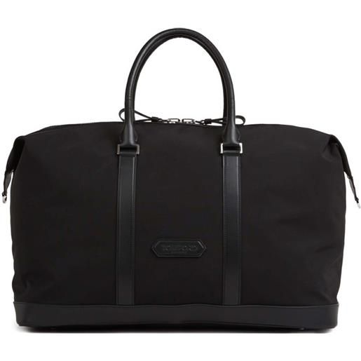 TOM FORD valigia con bordo in pelle - nero