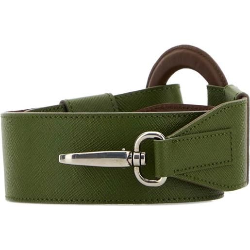 Prada tracolla per borsa in pelle con anello ovale - verde