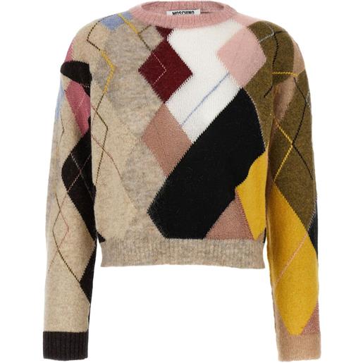 Moschino maglione a rombi - rosa