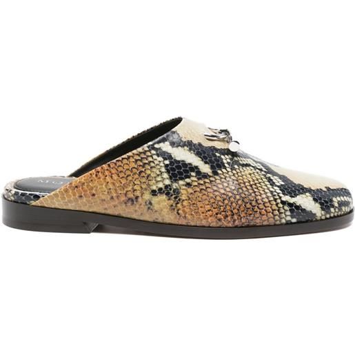 Alexander McQueen mules con effetto pelle di serpente - toni neutri