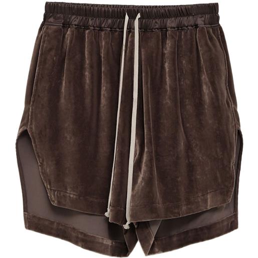 Rick Owens shorts con spacco laterale - marrone