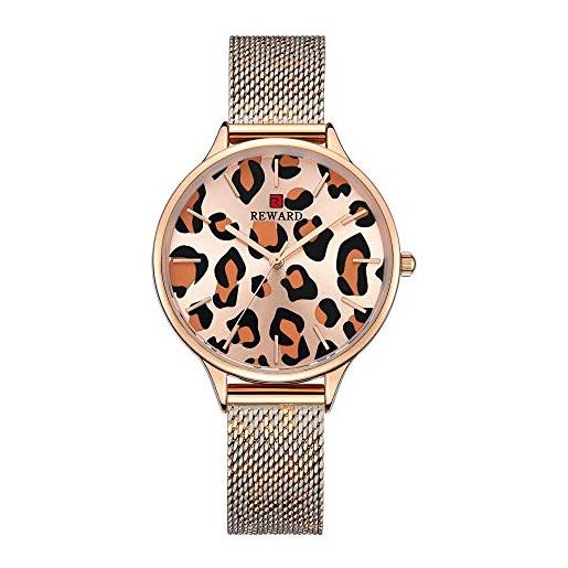 TAPORT® Orologio rotondo al quarzo in pelle con stampa leopardata per gli appassionati di orsacchiotto e2