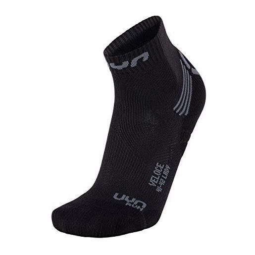 UYN running calza tecnica per corsa, adulto, nero/grigio (black/grey), 35/36