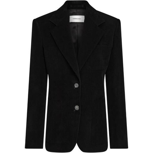 Ferragamo blazer a coste - nero