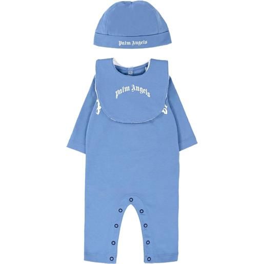 Palm Angels Kids set neonato con logo - blu