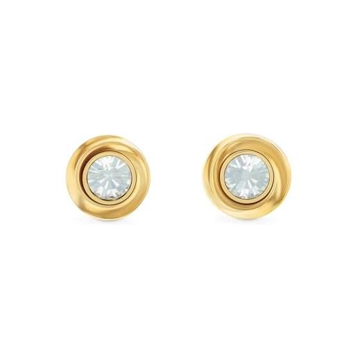 Calvin Klein orecchini a perno da donna collezione twisted bezel solitaire in oro giallo con cristalli - 35000772