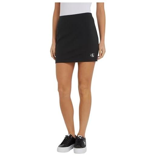 Calvin Klein jeans donna gonna milano mini skirt corta, nero (ck black), l