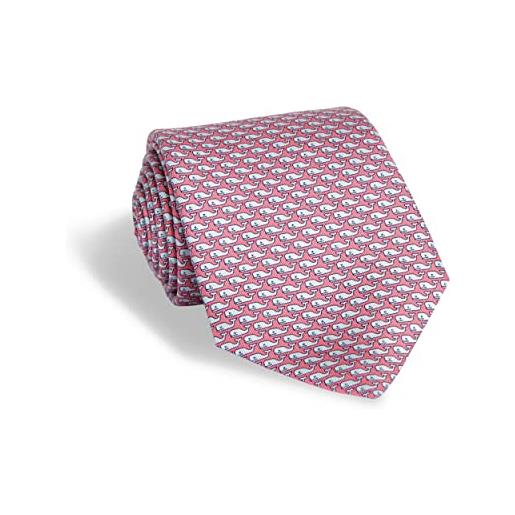 vineyard vines vineyard whale tie cravatta, rosa balena vigneto, taglia unica uomo