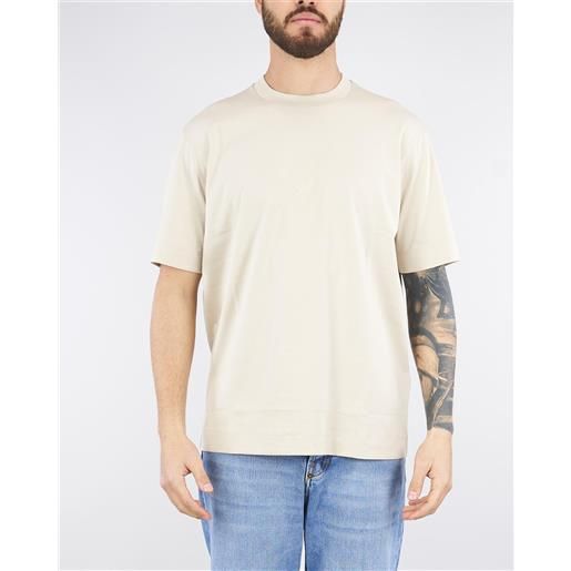 EMPORIO ARMANI t-shirt sabbia in jersey con logo aquila embossed asv