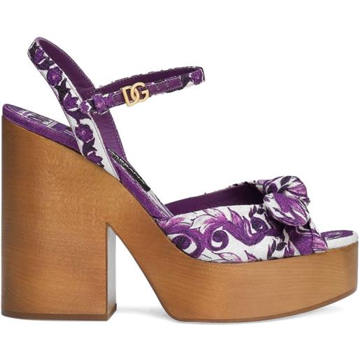 Dolce & Gabbana sandali con stampa maioliche 130mm - viola
