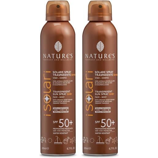 Bios Line SpA nature's i. Solari solare spray trasparente bambini spf 50+ set da 2 2x200 ml