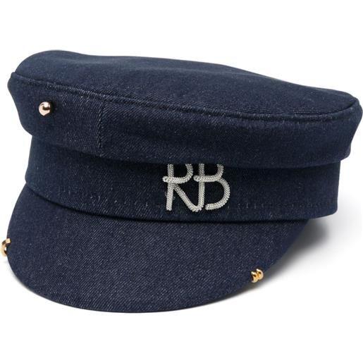 Ruslan Baginskiy cappello baker boy con dettaglio piercing - blu