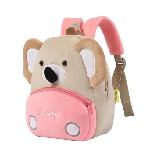 Gaosh zaini bambini personalizzati con nome zaino asilo bimbo con simpatici animali regali per bambini e bambine regali per ritorno a scuola (#1-koala)