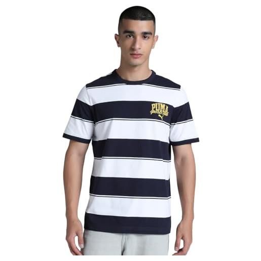 PUMA PUMA class stripe aop tee, magliette unisex - adulto, PUMA black, 