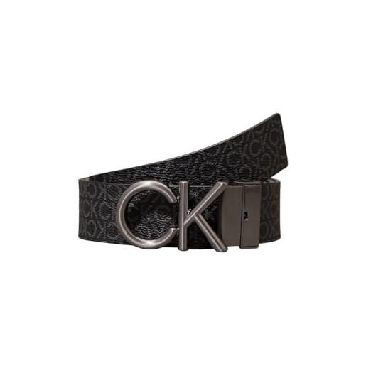 Calvin Klein adj/rev metal bombe 35mm k50k512829 cintura, black (ck black smooth/classic mono), 135 adulto