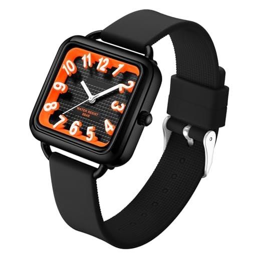 Findtime Orologio Da Donna Sportivo Analogico – Cinturino In Silicone Morbido, Impermeabile, Cassa 42 Mm, Leggibile, Per Uso Quotidiano