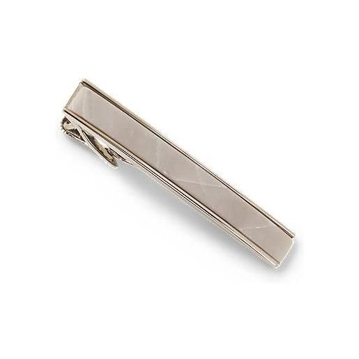 BOSS fermacravatta in ottone con inserto in marmo, argento