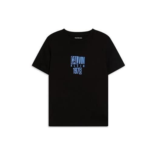 Calvin Klein jeans t-shirt nera con logo davanti (it, età, 12 anni, regular, bambino, nero)