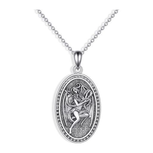 Alchemy Gothic – Collana Lilith Con Sigillo E Luna In Argento Nero, Donna