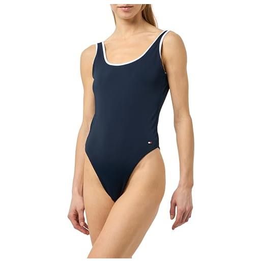 Tommy Hilfiger donna costume da bagno one piece schiena scoperta, blu (dark night navy), m