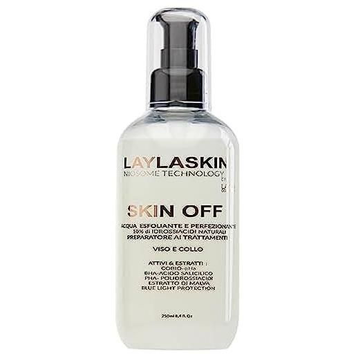 LAYLAskin off 10% idrossiacidi aha - bha-pha esfoliante liquido - peeling viso combatte i brufoli, i pori dilatati, i punti neri & imperfezioni - con acido salicilico - pelli miste o grasse - 250 ml