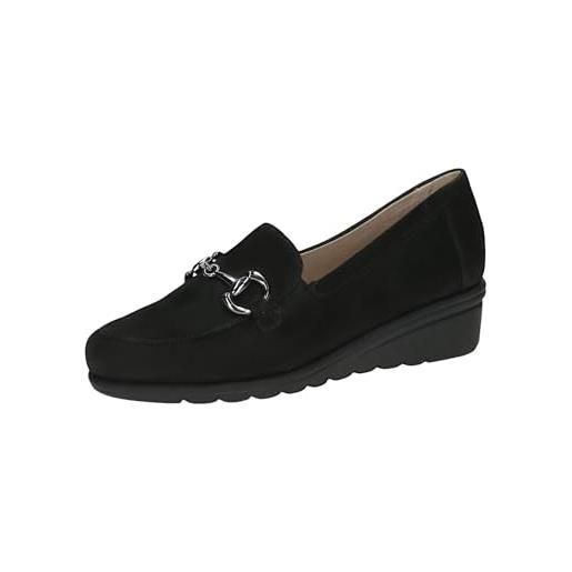 Caprice ciabatte donna in pelle con zeppa, black lea uni, 40 eu