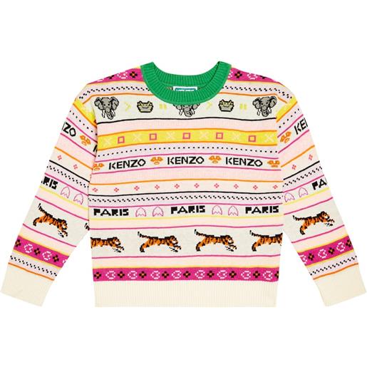 Kenzo Kids pullover in misto cotone con intarsi