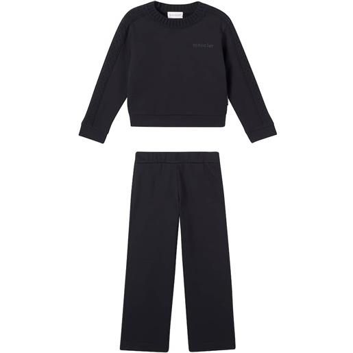 Moncler Enfant felpa e pantaloni sportivi in cotone