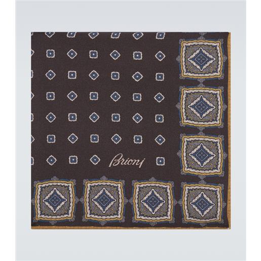 Brioni fazzoletto da taschino in twill di seta