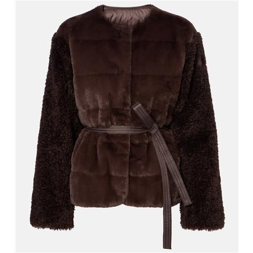 Moncler piumino jouillat in pelliccia sintetica