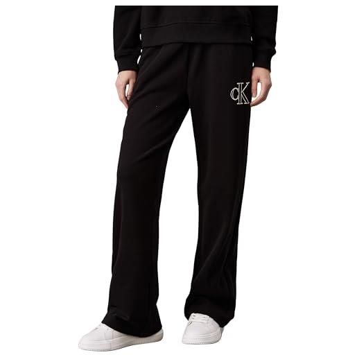 Calvin Klein jeans donna pantaloni da jogging sweatpants lunghi, nero (ck black), xs