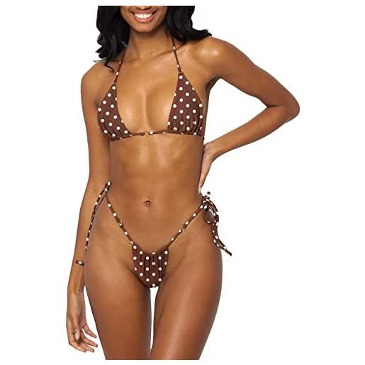 MIYOUJ bikini da donna con perizoma sexy, in tinta unita, xs