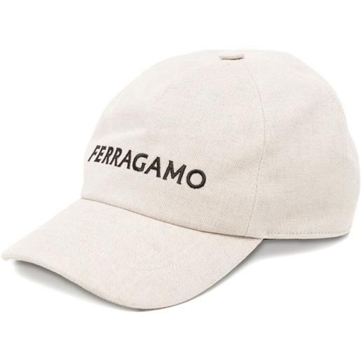 Ferragamo cappello da baseball con ricamo - toni neutri