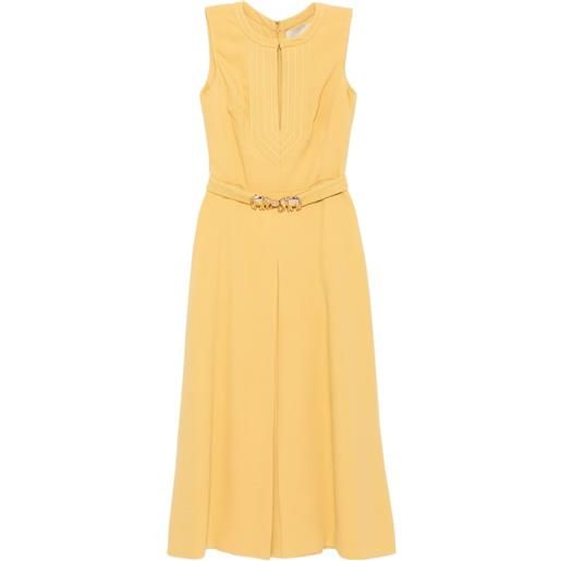 Elie Saab abito midi con fibbia elefante - toni neutri