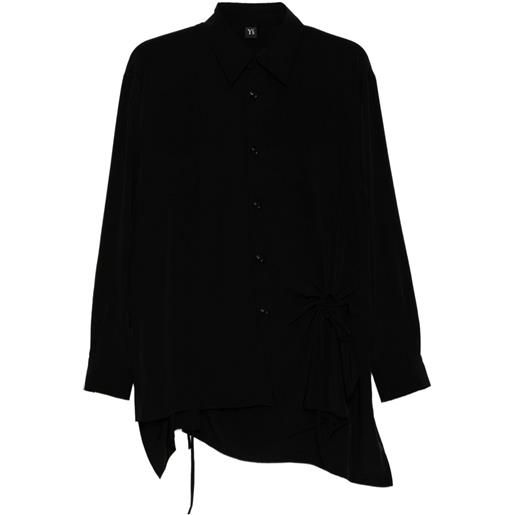 Y's blusa con arricciatura - nero