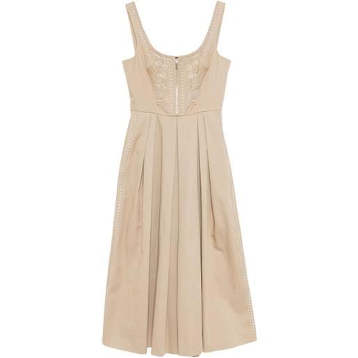 Elie Saab abito in gabardine con ricamo - grigio