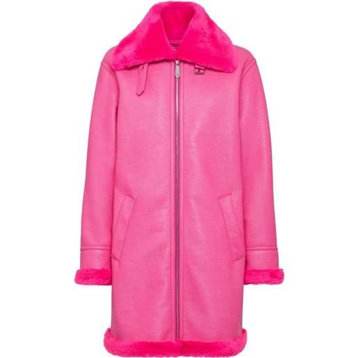 Philipp Plein cappotto eco mutton aviator skull&bones - rosa