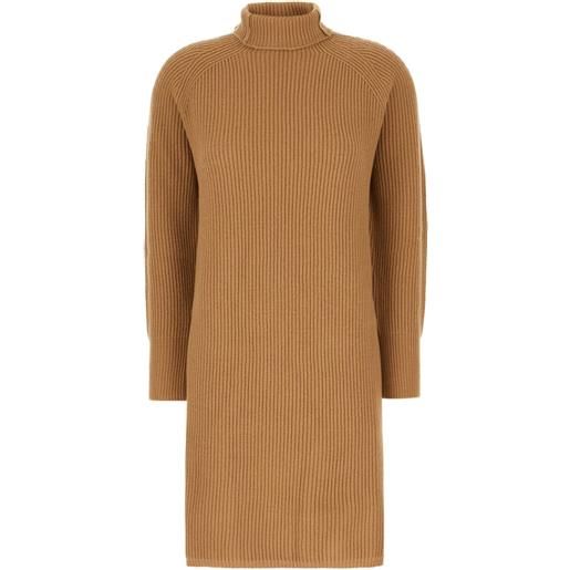 Max Mara abito midi in maglia a coste - marrone