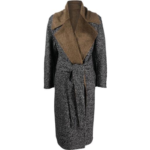 Max Mara cappotto midi reversibile con cintura - nero