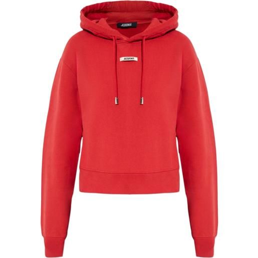 Jacquemus felpa con logo e cappuccio - rosso