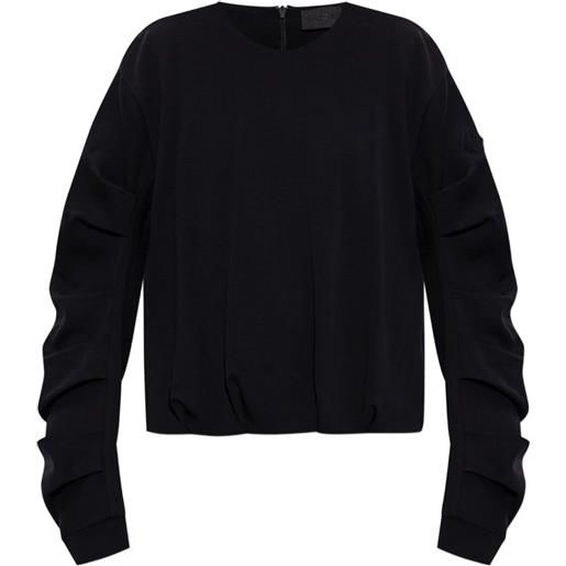 Moncler felpa con arricciatura - nero