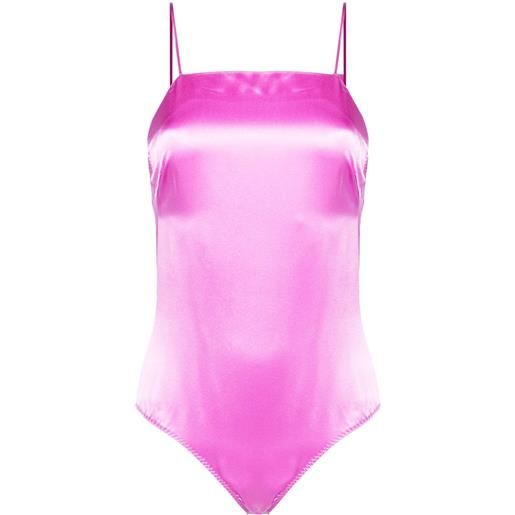 Max Mara body con scollo quadrato - rosa
