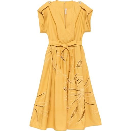 Elie Saab abito midi con ricamo - toni neutri