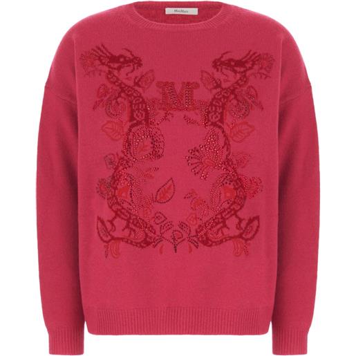 Max Mara maglione con strass - rosa