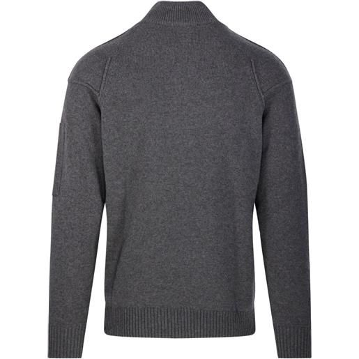 C.P. Company maglione con mezza zip - grigio